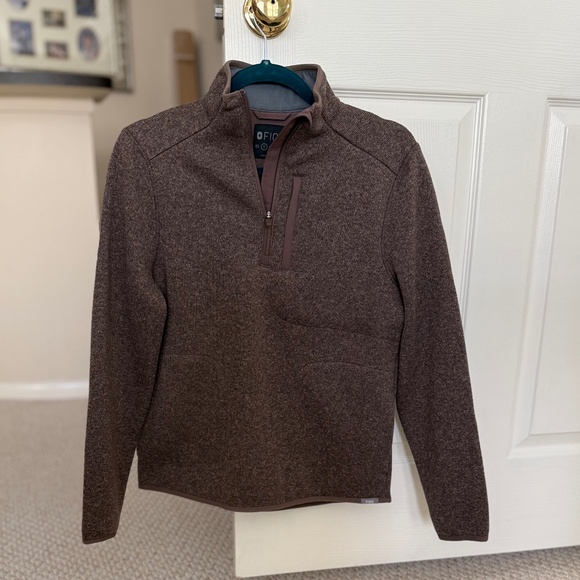Figs Jackets & Blazers - NEW FIGS Small Women's Heather Smokey Taupe 1/2 Zip Sweater Knit